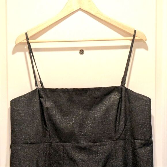 EUC Gap 20 Sparkly Grey Adjustable Spaghetti Strap Mini Dress - Picture 3 of 5